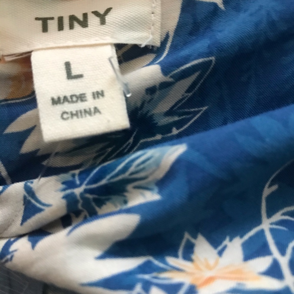 Tiny Blue Motif, Long Sleeve Knee-Length Dress, New with Tags - Picture 5 of 11